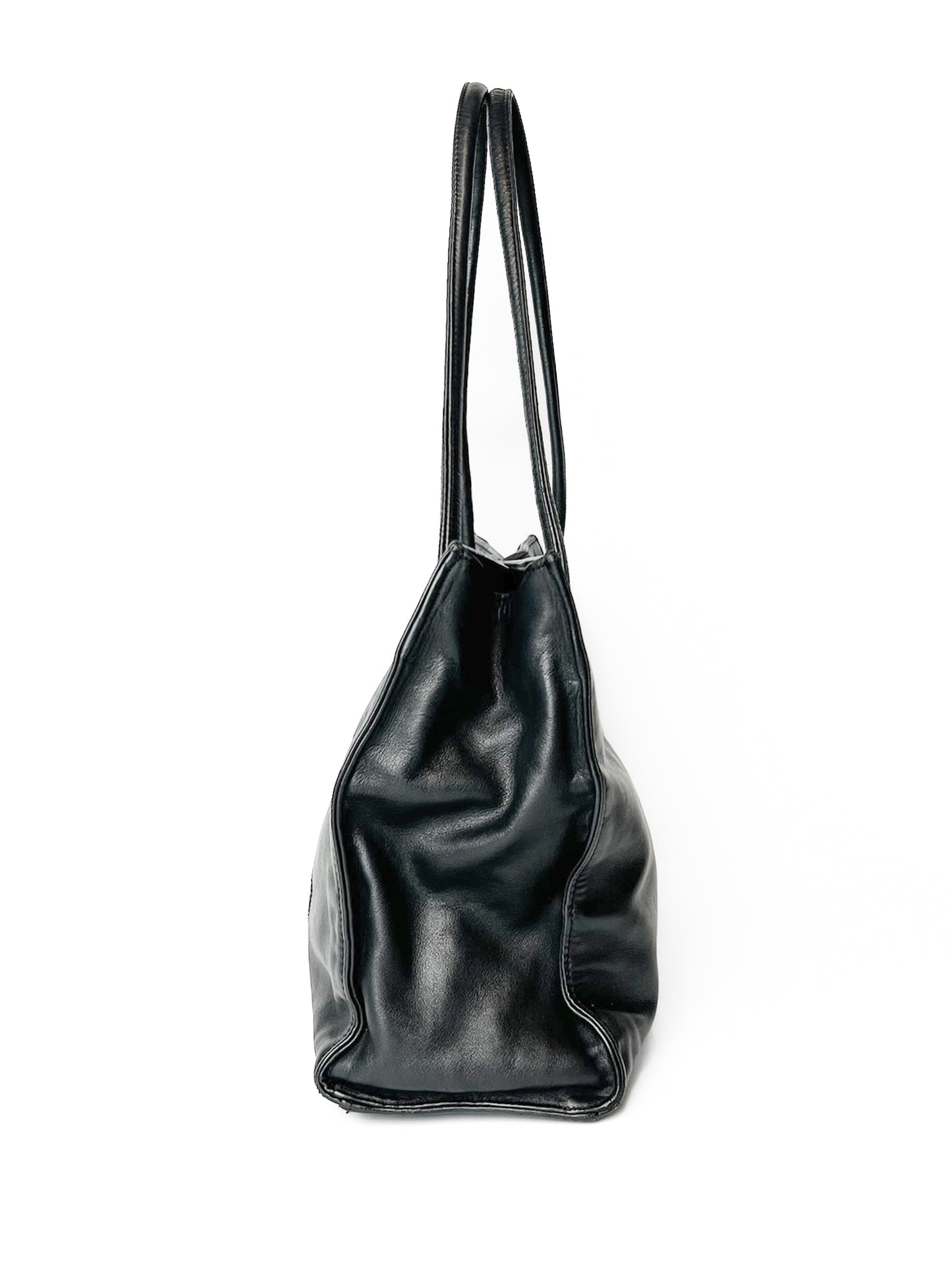 Black Chanel CC Lambskin Leather Tote