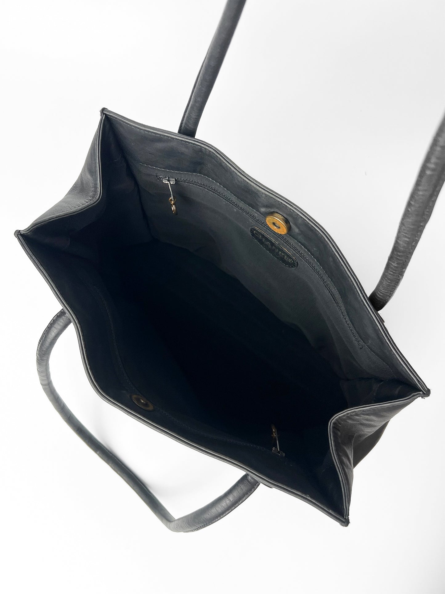 Black Chanel CC Lambskin Leather Tote