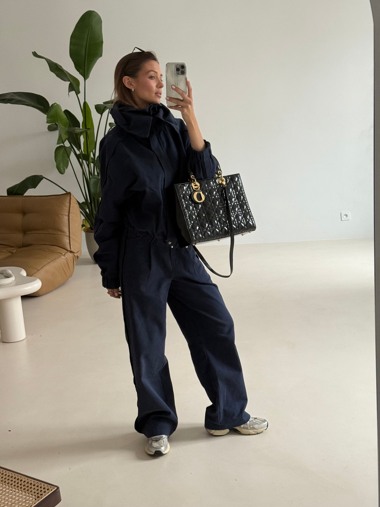 Lady Dior Große Lackhaut