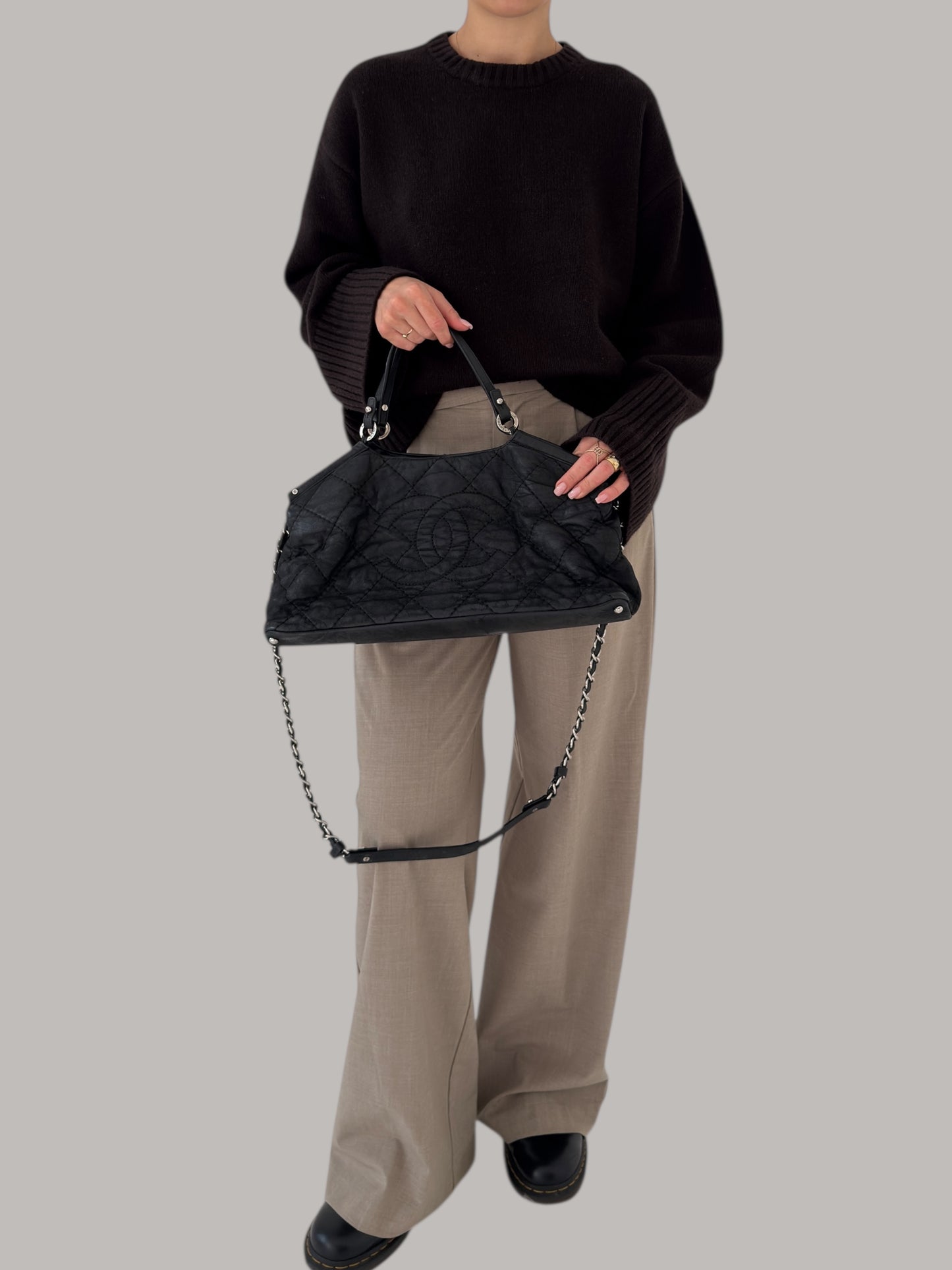 Chanel Black Leather Iridescent Sea