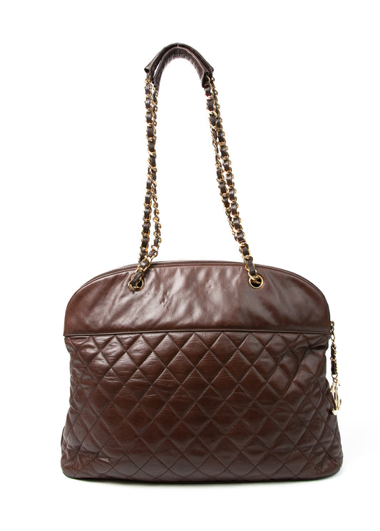 Chanel Quilted Shoulder Bag Brown