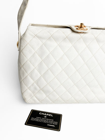 Chanel White Caviar Matelasse