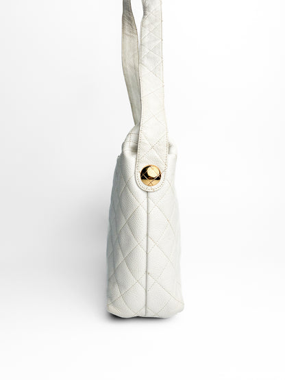 Chanel White Caviar Matelasse
