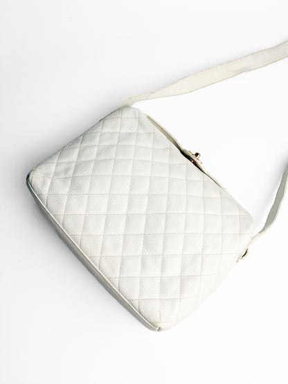 Chanel White Caviar Matelasse