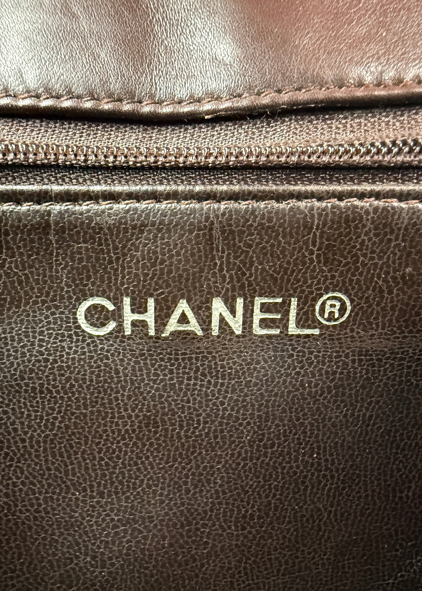 Chanel Lambskin Shoulder Bag Brown