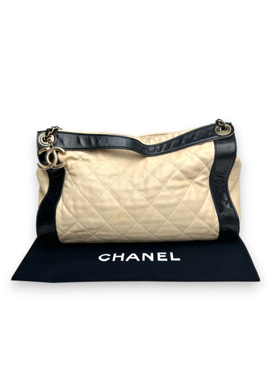 Chanel Ivory and Black Shoulder Bag