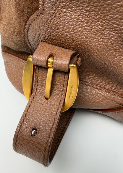 Gucci Suede Bamboo Backpack