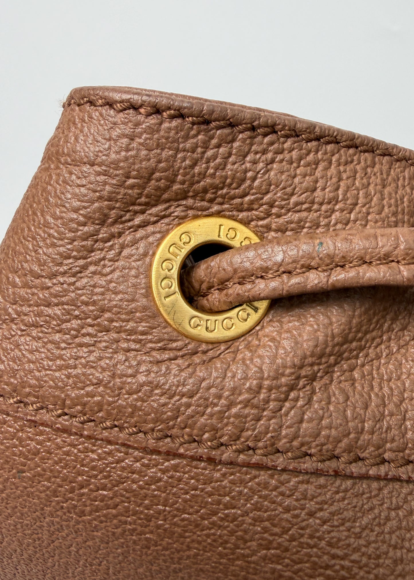 Gucci Suede Bamboo Backpack