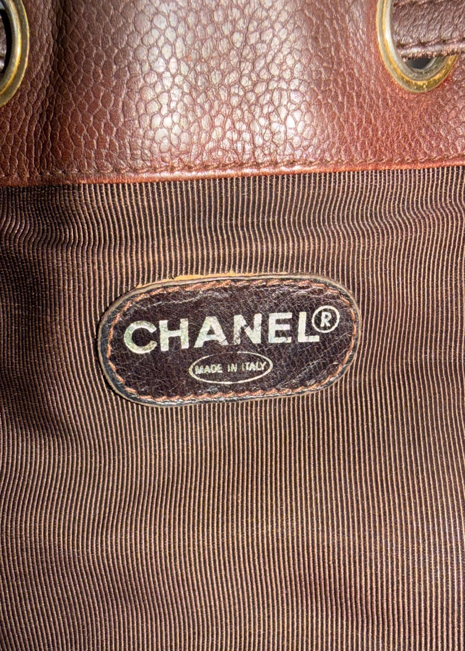 Chanel Brown Caviar Bucket