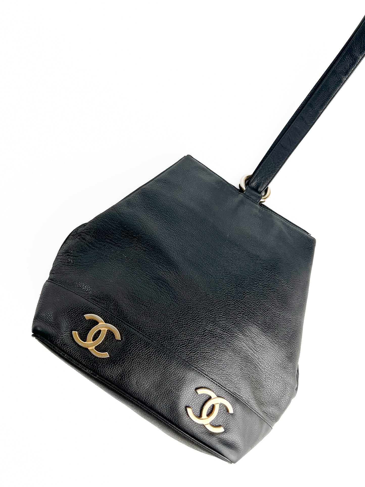 Chanel Triple CC Caviar Bucket
