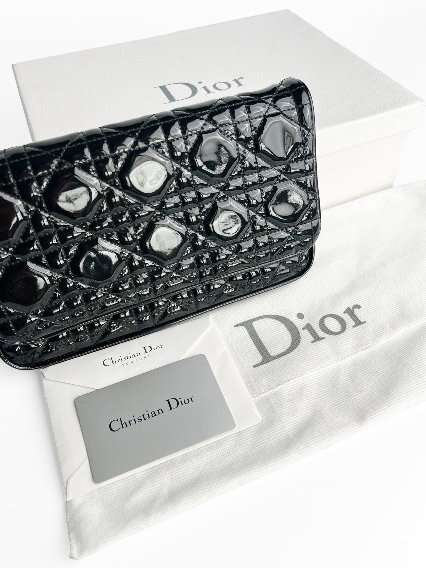 Dior Patent Cannage Wallet