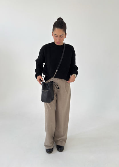 Saint Laurent Lambskin Teddy Drawstring Bag