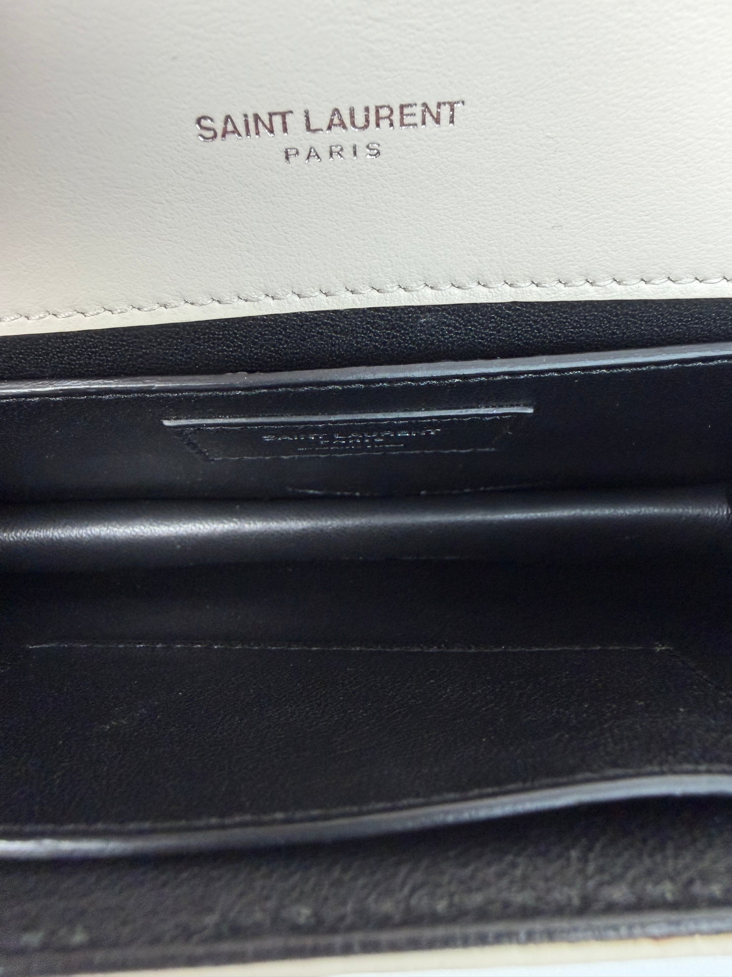 YSL Babylone White Leather Crossbody