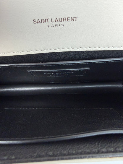 YSL Babylone White Leather Crossbody