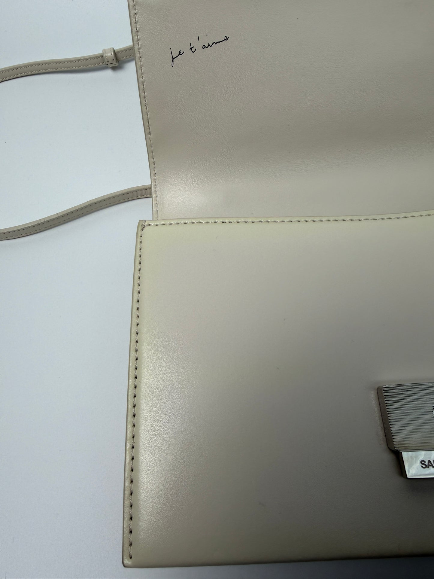 YSL Babylone White Leather Crossbody
