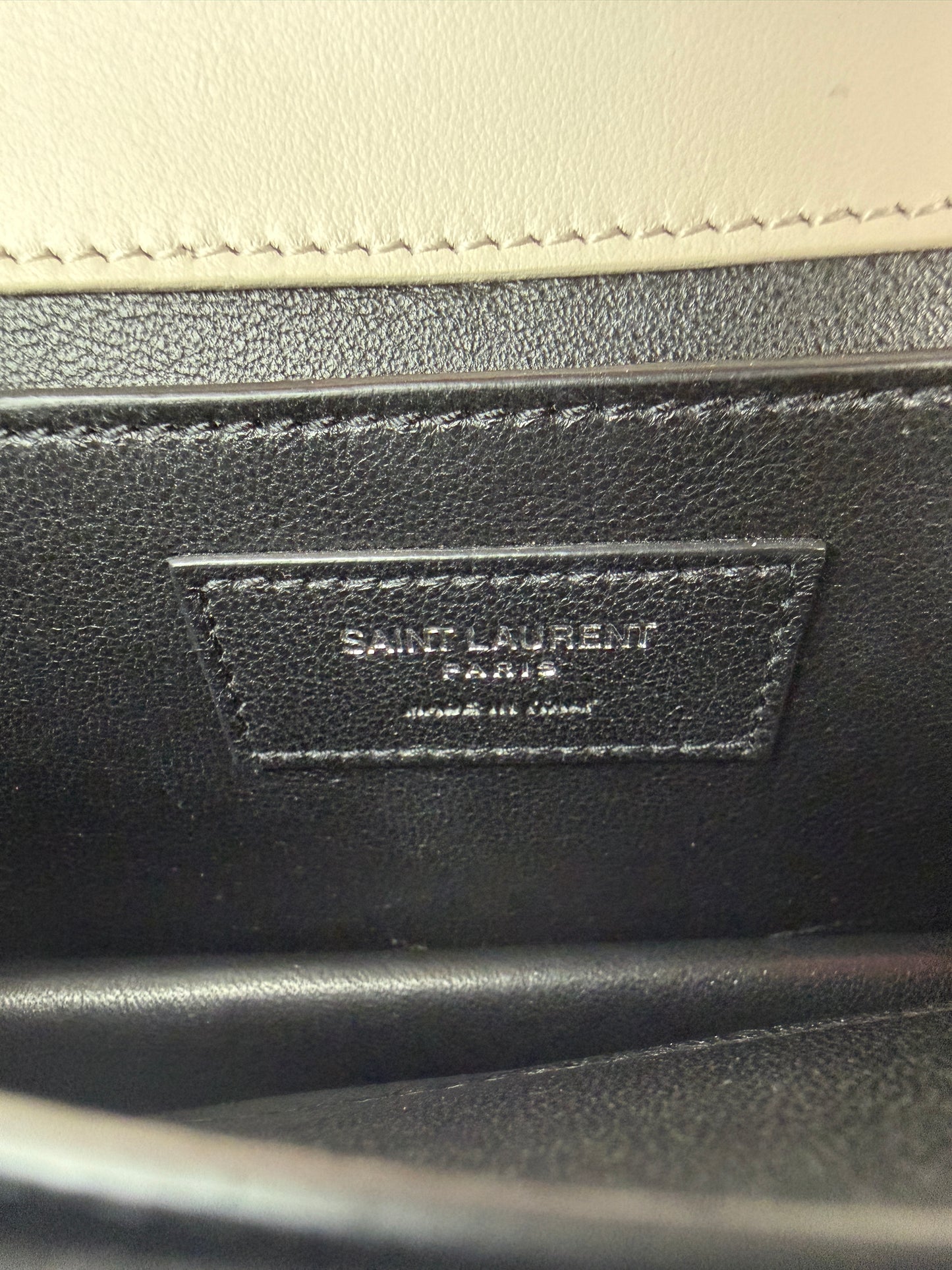 YSL Babylone White Leather Crossbody