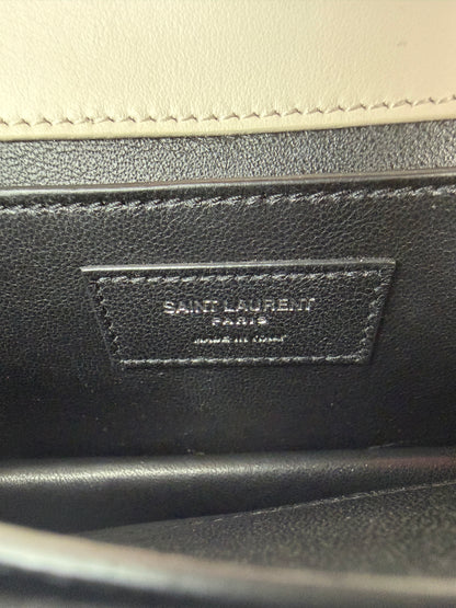 YSL Babylone White Leather Crossbody