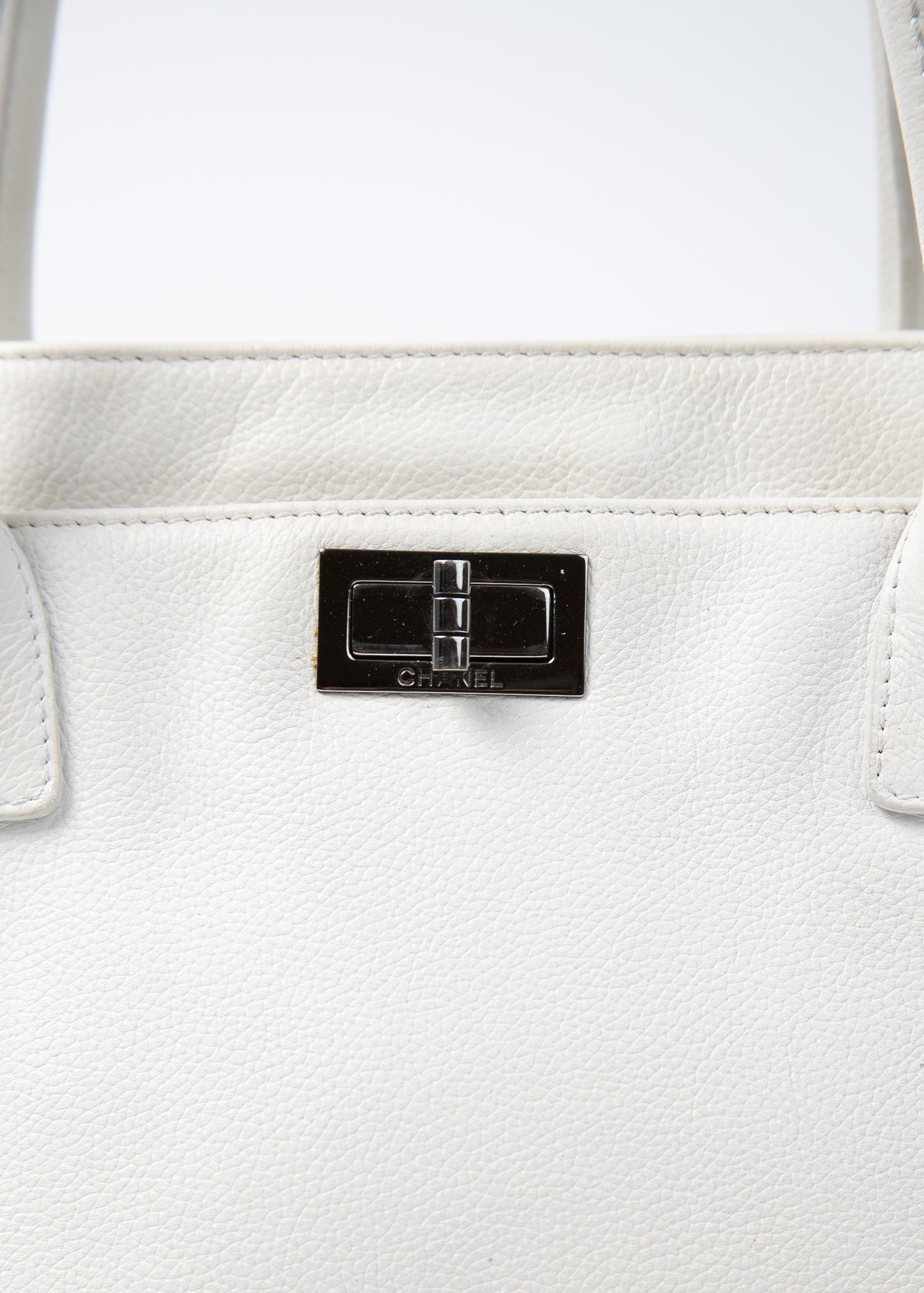 Chanel White Cavier 2.55 Executive Tote