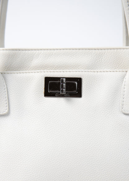 Chanel White Cavier 2.55 Executive Tote
