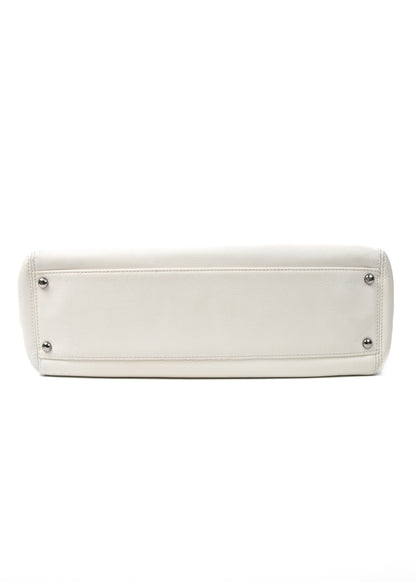 Chanel White Cavier 2.55 Executive Tote