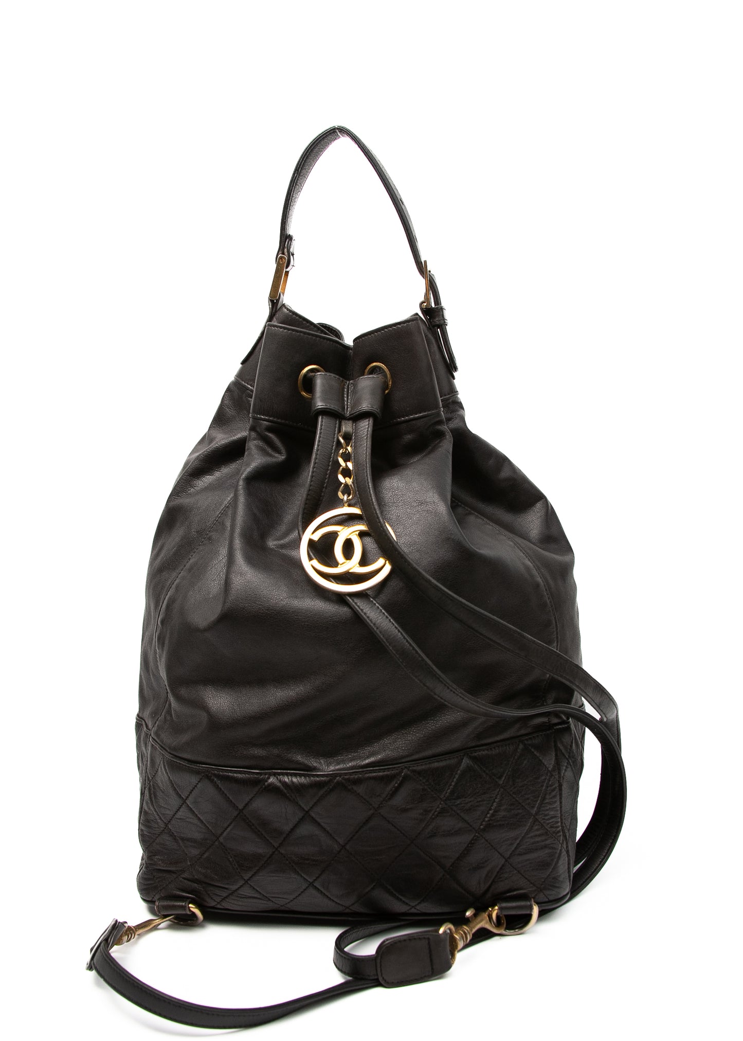 Chanel CC Leather Backpack w Pochette