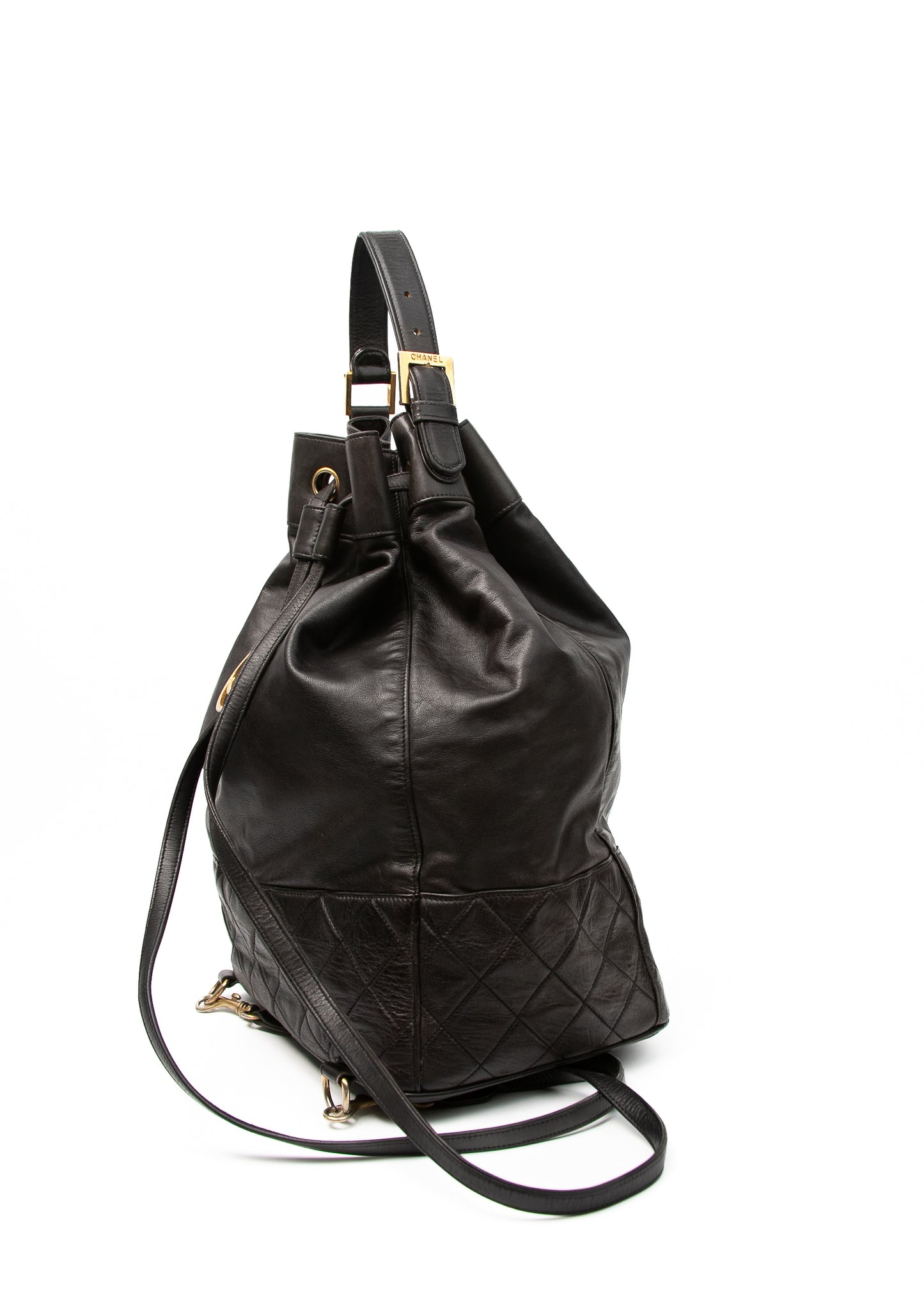 Chanel CC Leather Backpack w Pochette