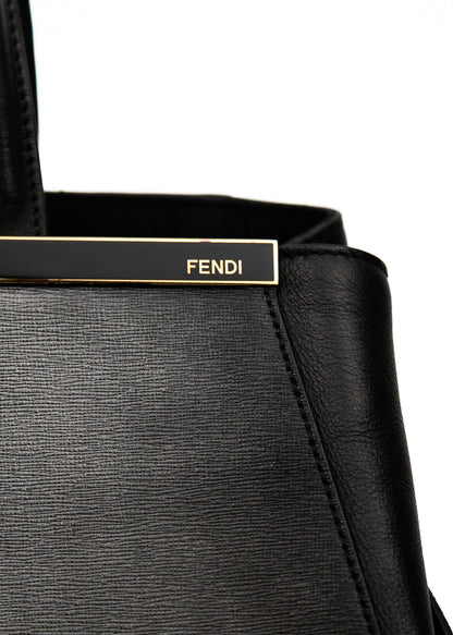 Fendi Black Leather 2Jours Two Way