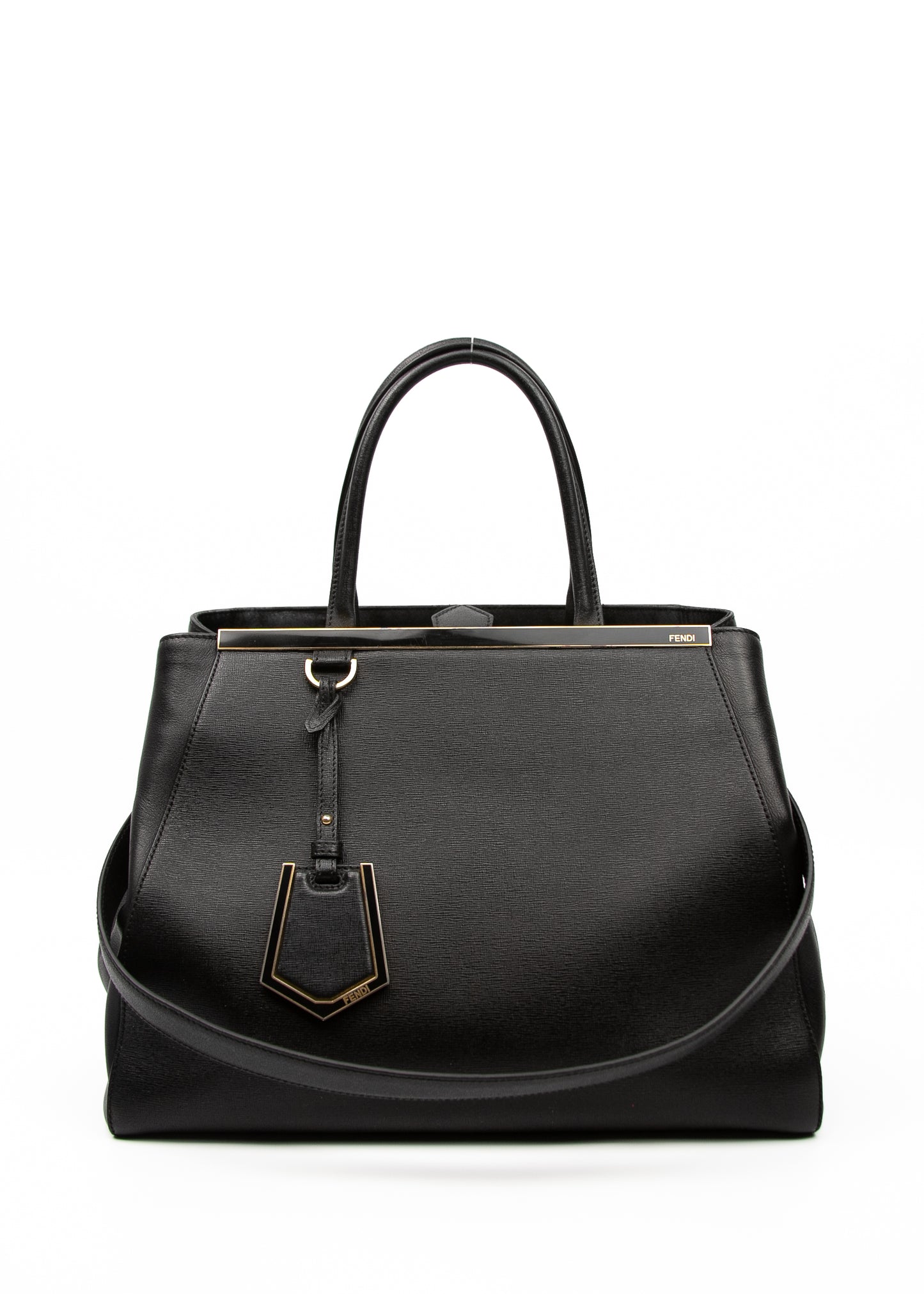 Fendi Black Leather 2Jours Two Way