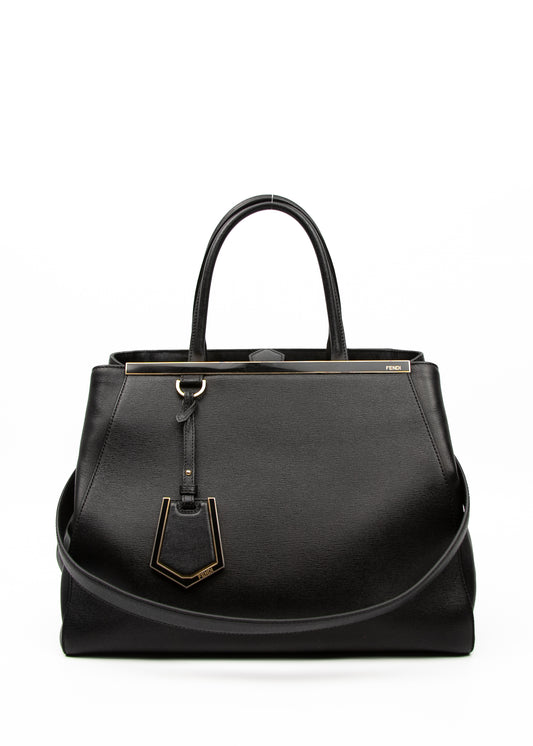Fendi Black Leather 2Jours Two Way