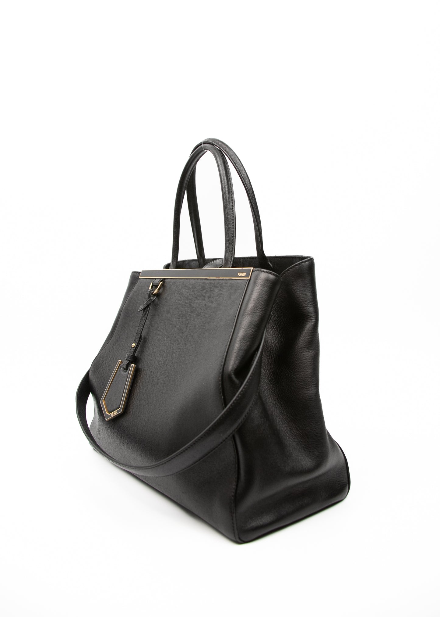 Fendi Black Leather 2Jours Two Way