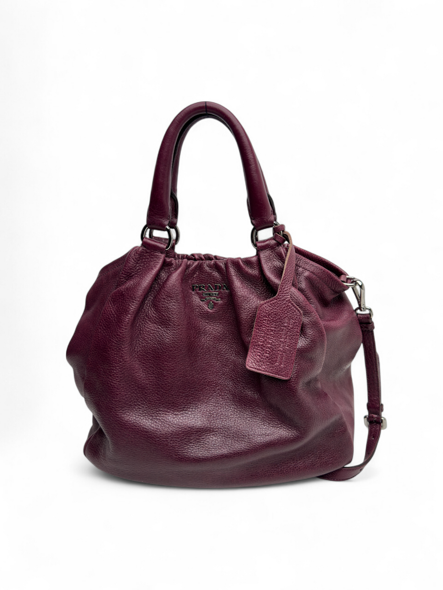 Prada Burgundy Drawstring Tote