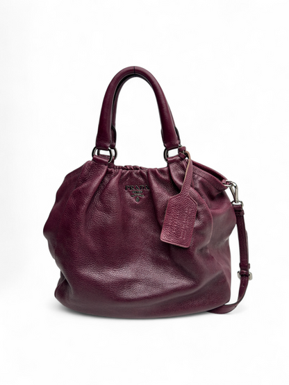Prada Burgundy Drawstring Tote