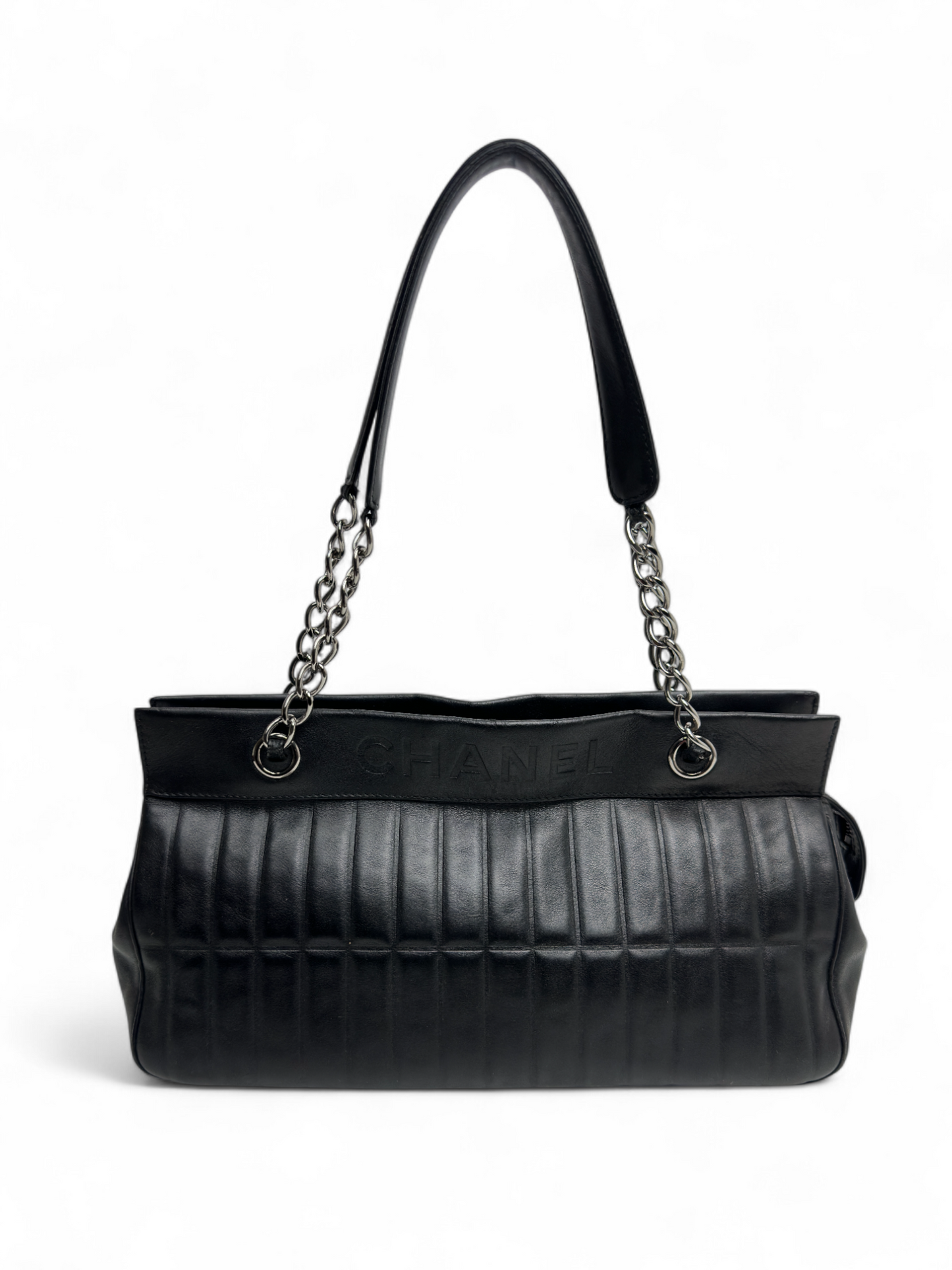 CHANEL Calfskin Vertical Lax Chocobar
