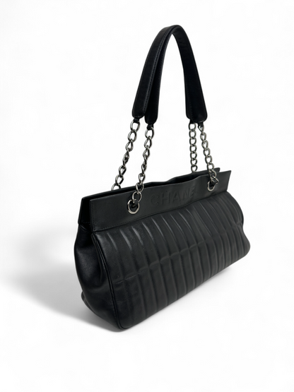 CHANEL Calfskin Vertical Lax Chocobar