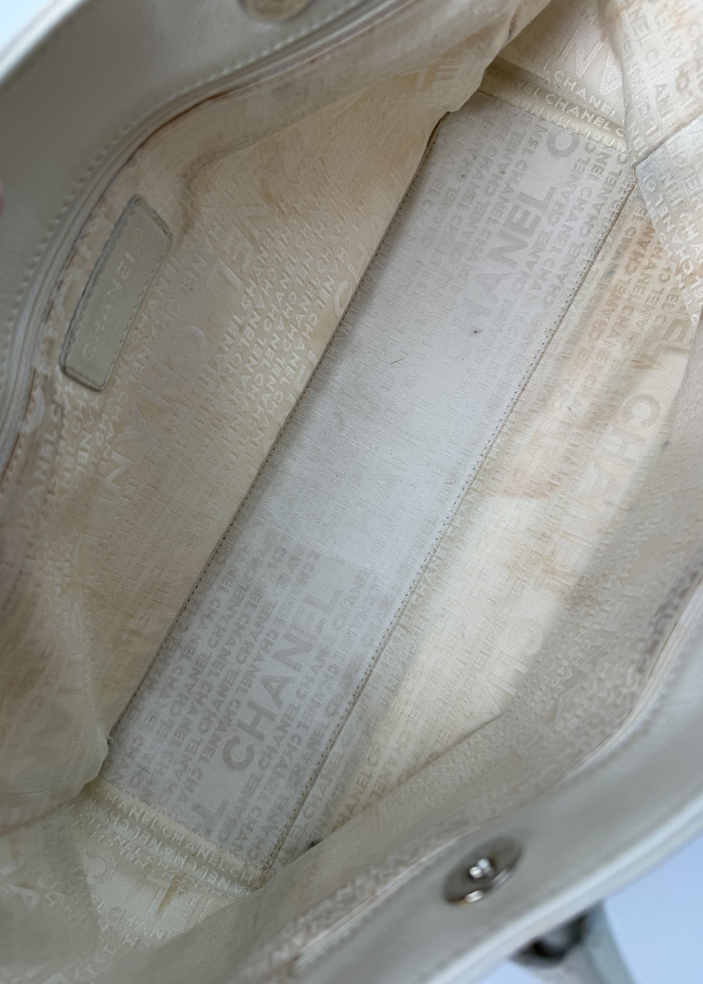 Chanel White Cavier 2.55 Executive Tote