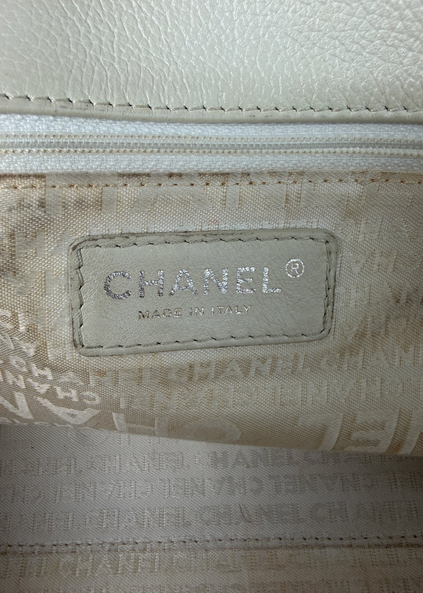 Chanel White Cavier 2.55 Executive Tote