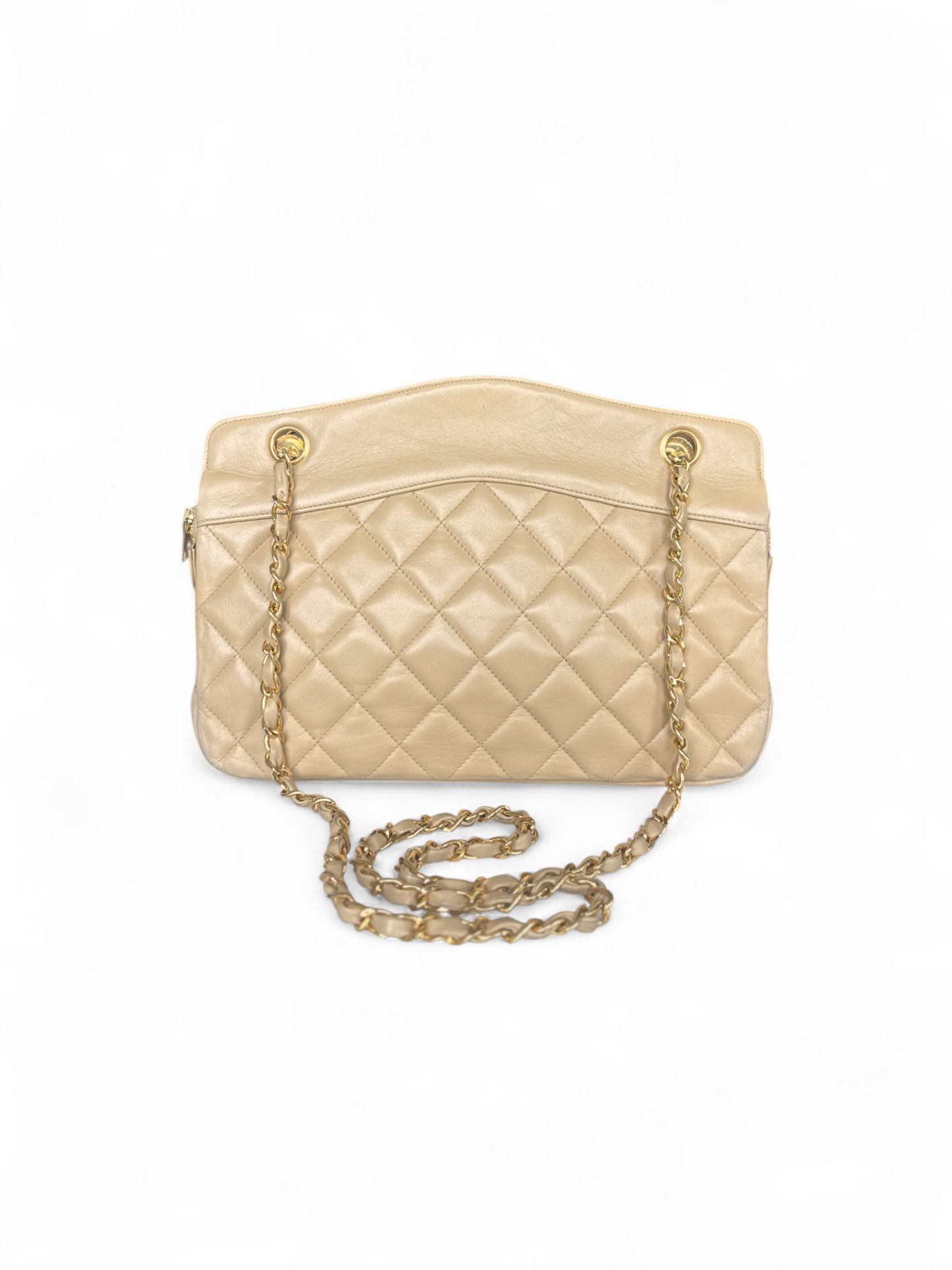 Chanel Beige Lambskin Quilted Bag