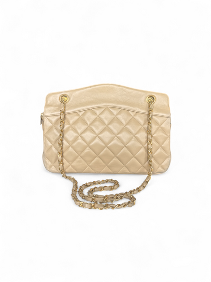 Chanel Beige Lambskin Quilted Bag