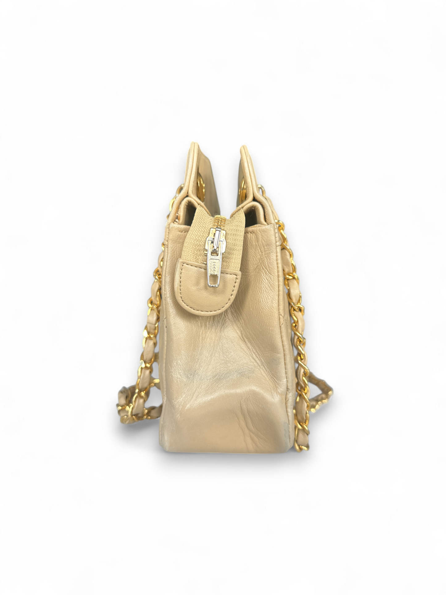 Chanel Beige Lambskin Quilted Bag
