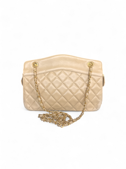 Chanel Beige Lambskin Quilted Bag