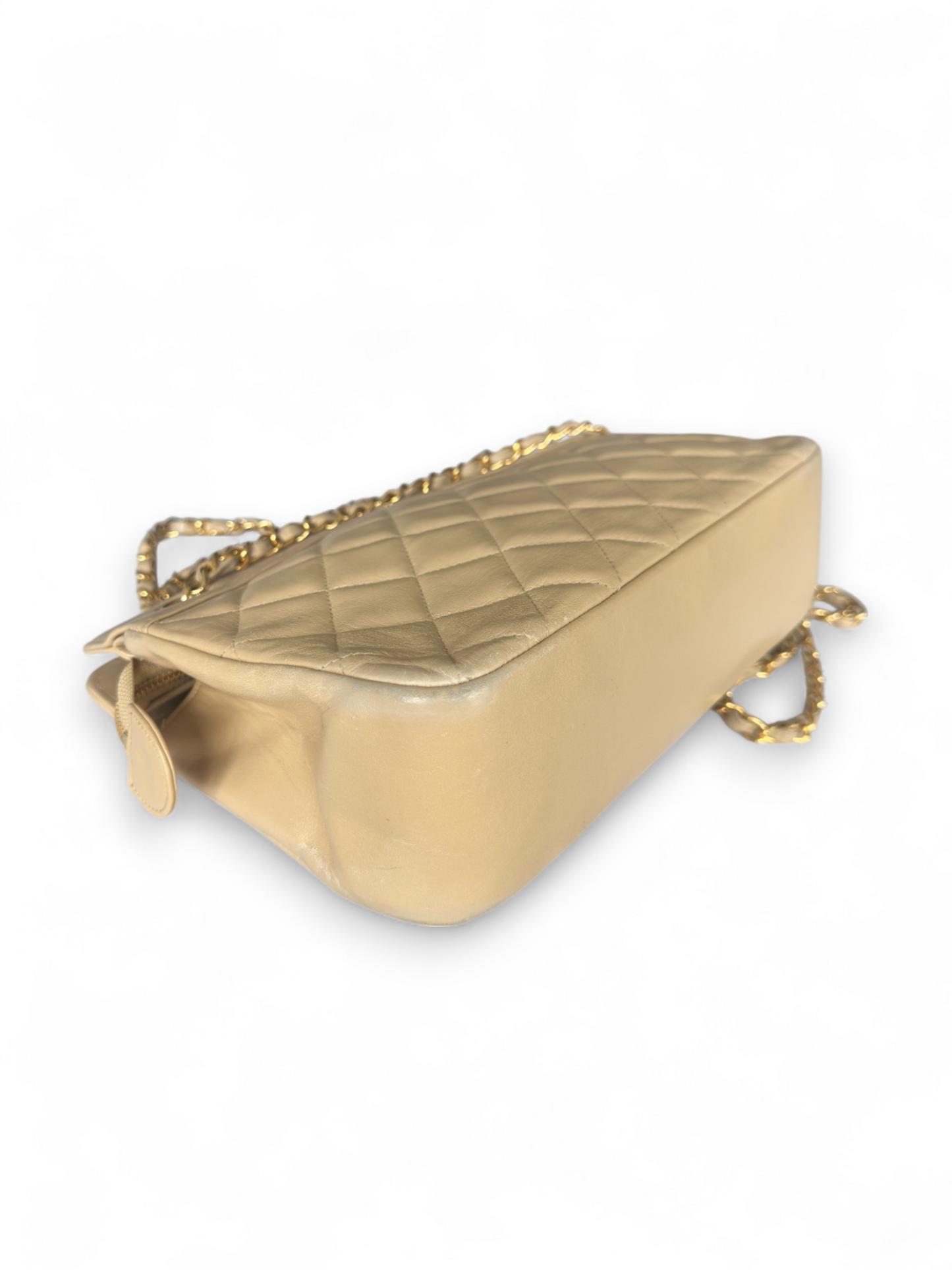 Chanel Beige Lambskin Quilted Bag