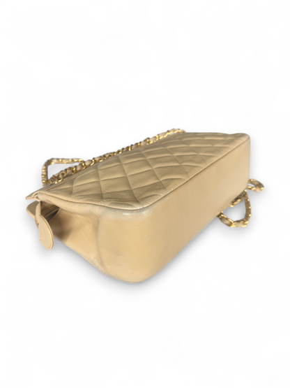 Chanel Beige Lambskin Quilted Bag