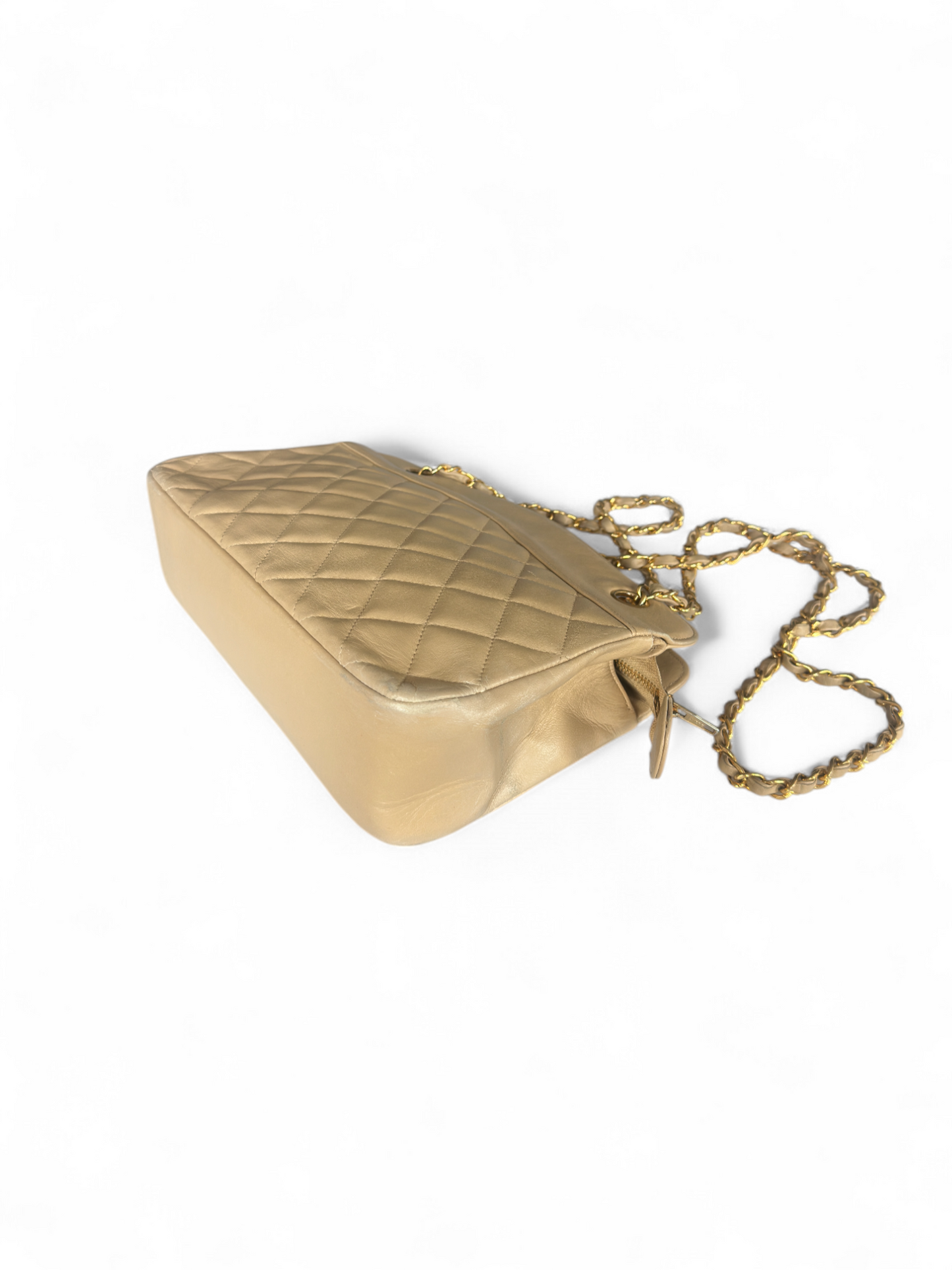 Chanel Beige Lambskin Quilted Bag