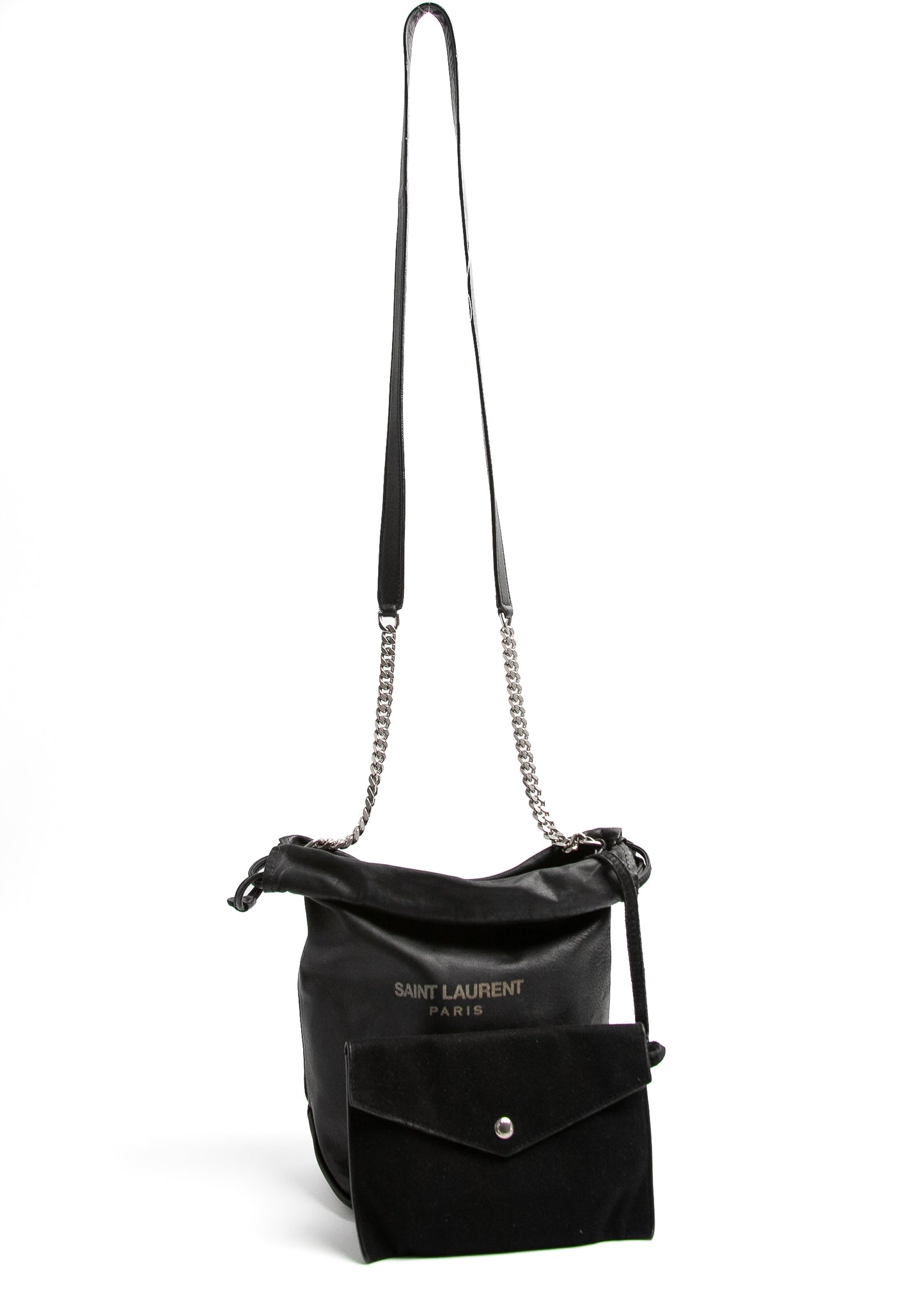 Saint Laurent Lambskin Teddy Drawstring Bag