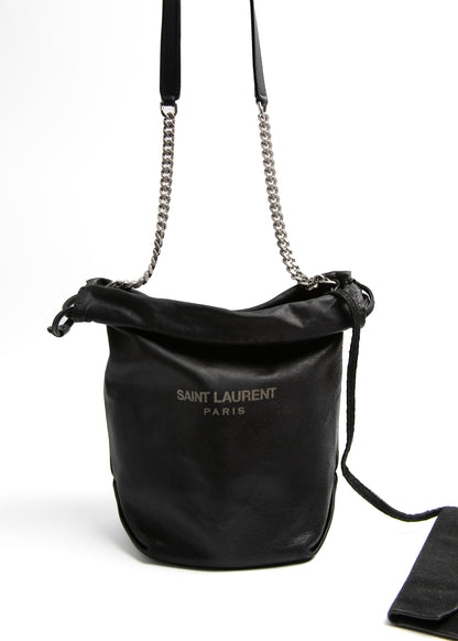 Saint Laurent Lambskin Teddy Drawstring Bag