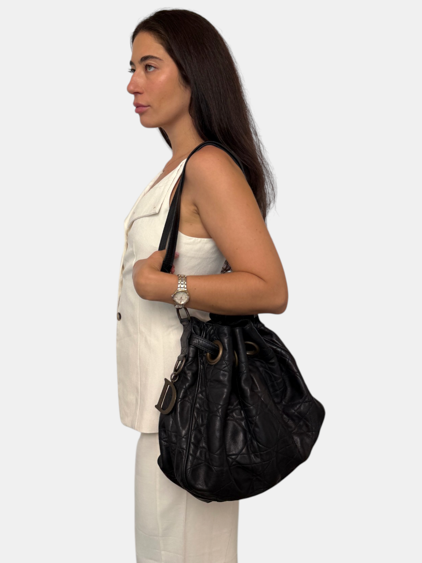 Dior Cannage Logo Motif Drawstring