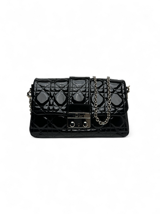 Dior black cannage patent leather