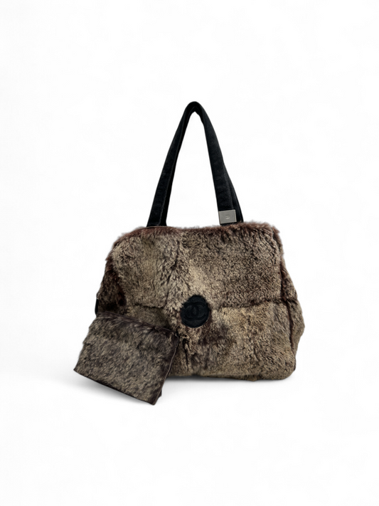 Chanel fur rabbit tote