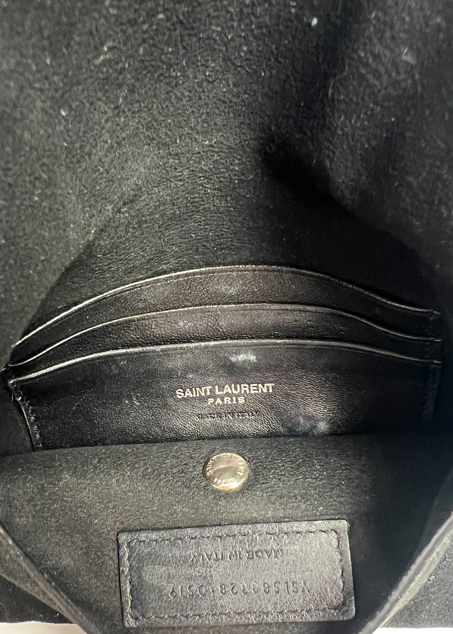 Saint Laurent Lambskin Teddy Drawstring Bag