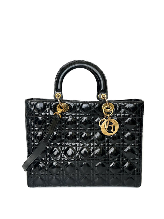 Lady Dior Large Patent Skin